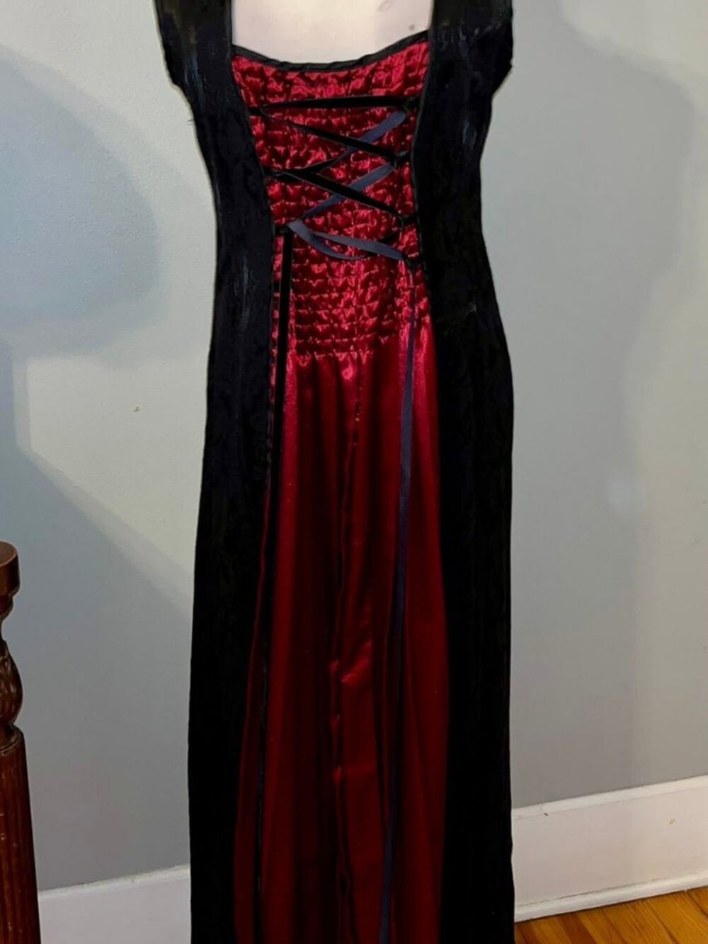 90's Vintage Subterranea Velvet Lace Maxi Dress